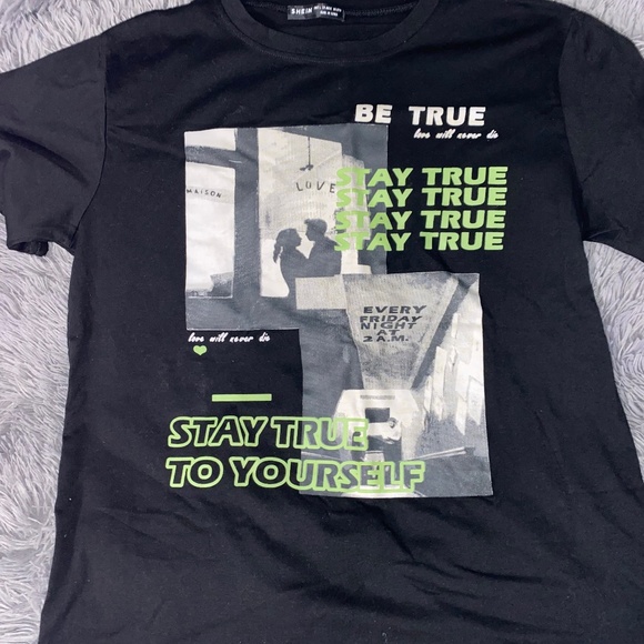 Black and Lime Green Graphic T-shirt - Picture 1 of 6